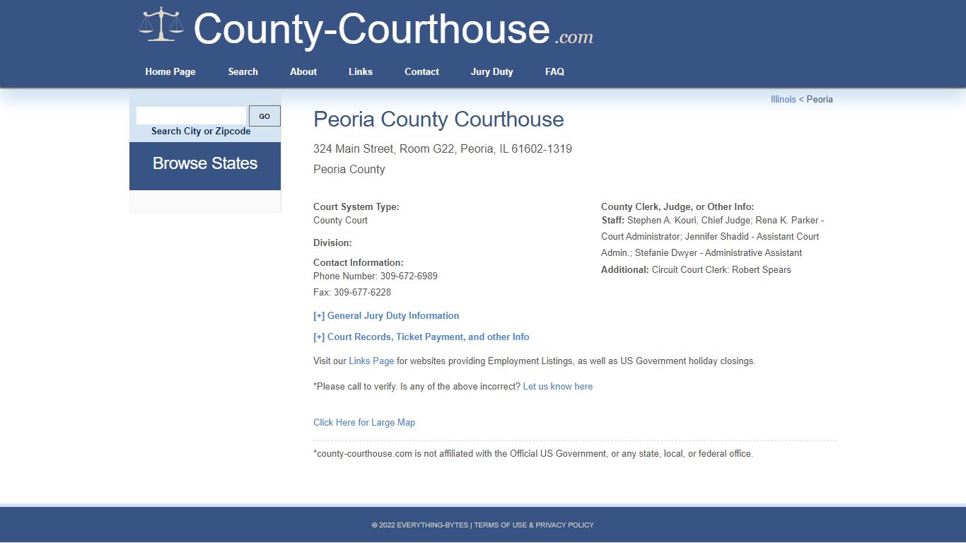 Peoria County Courthouse in Peoria, IL - Court Information